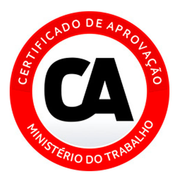 Selo de Certificado de Aprovação (CA) em calçado de segurança